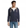 Sweat zippé à capuche Molletonné Bleu Marine