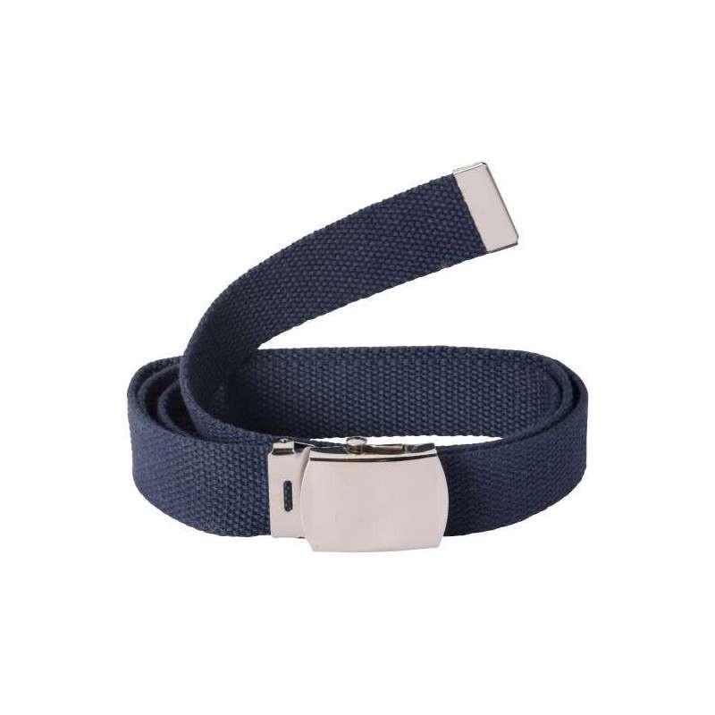 Ceinture Sangle Bleu Marine Boucle Chromée
