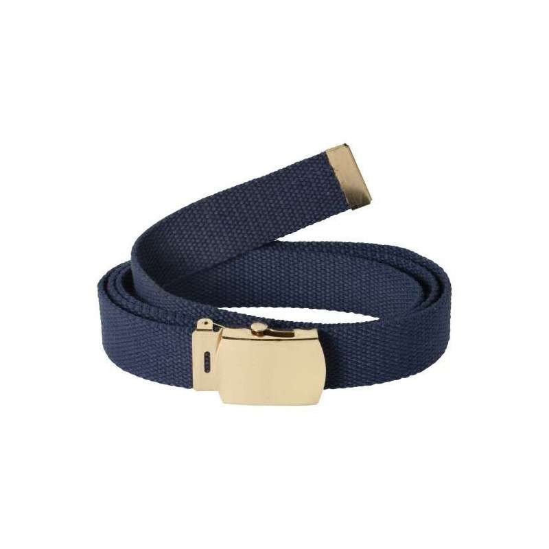 Ceinture Sangle Bleu Marine Boucle Dorée