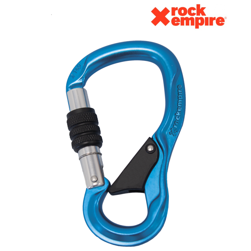 Mousqueton HMS 2Tap S Alu Aqua Vis loquet de sécurité Rock Empire