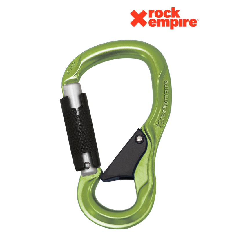 Mousqueton HMS 2Tap 2T Alu Lime Twist-lock loquet de sécurité Rock Empire